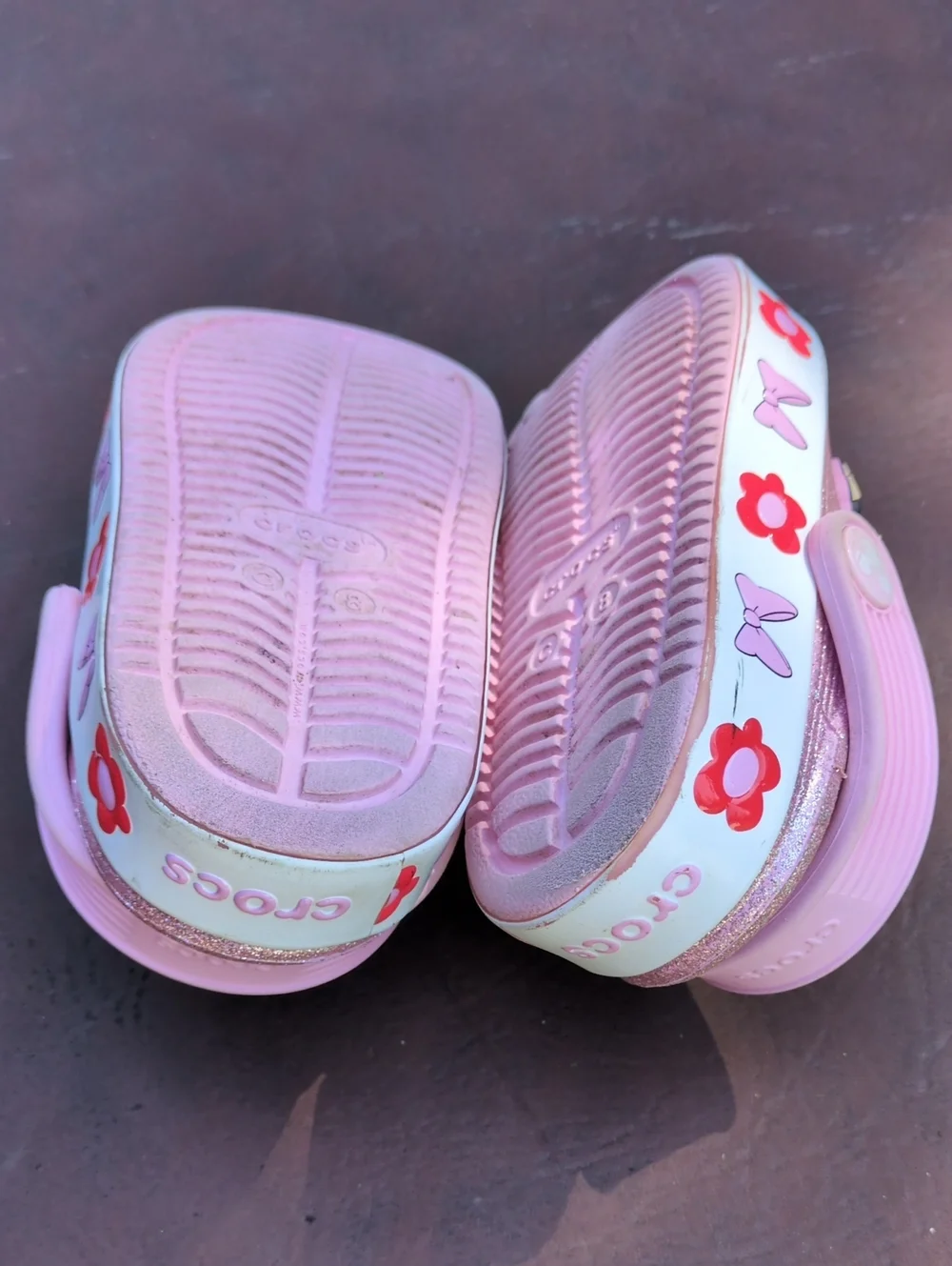Disney Minnie Mouse Crocs Pink and Silver